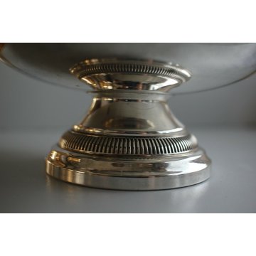 ANTICA COPPA PICCOLA ALZATA VITTORIANA PUNZONATA SILVERPLATED MANICI TRITONE 900