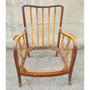 COPPIA POLTRONA DESIGN IN STILE PAOLO BUFFA ARMCHAIR VINTAGE ANNI 40/50 SEDIE 