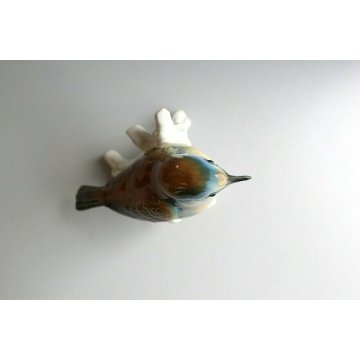 STATUINA PORCELLANA Karl Ens GERMANY FIGURINA UCCELLO SMALTO POLICROMO ANNI '50