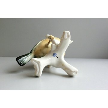 STATUINA PORCELLANA Karl Ens GERMANY FIGURINA UCCELLO SMALTO POLICROMO ANNI '50