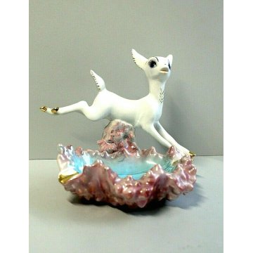 STATUINA CERAMICA G. Girardi SVUOTATASCHE Bamby SMALTO CANGIANTE VINTAGE ANNI 50