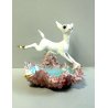 STATUINA CERAMICA G. Girardi SVUOTATASCHE Bamby SMALTO CANGIANTE VINTAGE ANNI 50