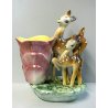 SCULTURA CERAMICA Bamby SVUOTATASCHE PORTAVASO SMALTO POLICROMO VINTAGE ANNI 50