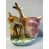 SCULTURA CERAMICA Bamby SVUOTATASCHE PORTAVASO SMALTO POLICROMO VINTAGE ANNI 50