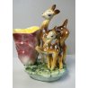 SCULTURA CERAMICA Bamby SVUOTATASCHE PORTAVASO SMALTO POLICROMO VINTAGE ANNI 50