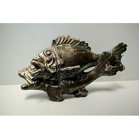ANTICA SCULTURA TERRACOTTA Cipolla PATINA RAME ARGENTO PESCI SCORFANO ANNI '50