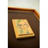 PICCOLO QUADRO Ernesto Treccani STAMPA SERIGRAFIA LEGNO RITRATTO VOLTO DONNA