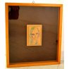 PICCOLO QUADRO Ernesto Treccani STAMPA SERIGRAFIA LEGNO RITRATTO VOLTO DONNA
