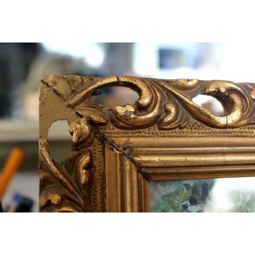 PICCOLO QUADRO ACQUERELLO PAESAGGIO  CAMPAGNA CHIUSE CANALE COLLINE MAGGIO 1942