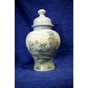 ANTICO VASO COPERCHIO ARTISTIC COPENHAGEN STYLE JAR PORCELAIN DENMARK Ceramica 