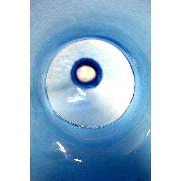 ANTICA MOSCAROLA IN VETRO SOFFIATO BLU TRASPARENTE ACCHIAPPAMOSCHE NASSA '800