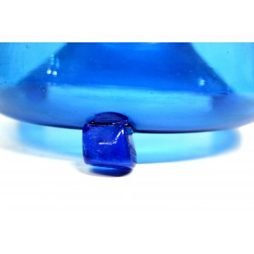ANTICA MOSCAROLA IN VETRO SOFFIATO BLU TRASPARENTE ACCHIAPPAMOSCHE NASSA '800