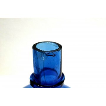 ANTICA MOSCAROLA IN VETRO SOFFIATO BLU TRASPARENTE ACCHIAPPAMOSCHE NASSA '800