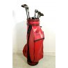 SACCA da GOLF con MAZZE Burberrys ROSSA VINTAGE GOLF BAG with IRONS '70/ 80'