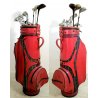 SACCA da GOLF con MAZZE Burberrys ROSSA VINTAGE GOLF BAG with IRONS '70/ 80'
