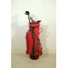 SACCA da GOLF con MAZZE Burberrys ROSSA VINTAGE GOLF BAG with IRONS '70/ 80'