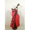 SACCA da GOLF con MAZZE Burberrys ROSSA VINTAGE GOLF BAG with IRONS '70/ 80'