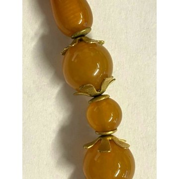 COLLANA ORECCHINI AMBRA BALTICO GIALLO UOVO ORO BUTTERSCOTCH EGG YOLK AMBER OLD