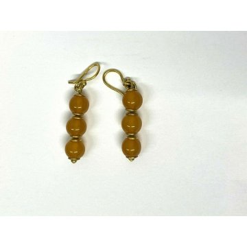 COLLANA ORECCHINI AMBRA BALTICO GIALLO UOVO ORO BUTTERSCOTCH EGG YOLK AMBER OLD