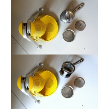 MACCHINA BABY Faemina CREMA CAFFE' VINTAGE GIALLO LIMONE ALLUMINIO EPOCA '60