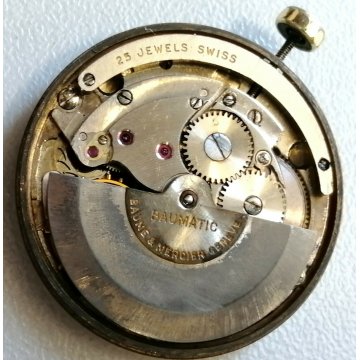 MOVIMENTO OROLOGIO POLSO ø28 mm LUSSO Baume & Mercier BAUMATIC Anni 60 OLD WATCH
