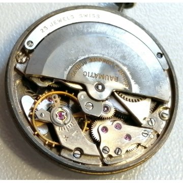 MOVIMENTO OROLOGIO POLSO ø28 mm LUSSO Baume & Mercier BAUMATIC Anni 60 OLD WATCH