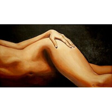 QUADRO DIPINTO OLIO TAVOLA Ilde Pistoia NUDO DONNA FIGURA DISTESA FIANCO  2007 