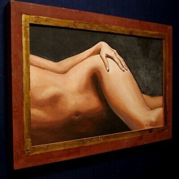 QUADRO DIPINTO OLIO TAVOLA Ilde Pistoia NUDO DONNA FIGURA DISTESA FIANCO  2007 