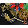 SET SPILLE VINTAGE 22 PEZZI BIGIOTTERIA brooches gioielli PIETRE diversi colori 