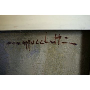 QUADRO DIPINTO OLIO TELA Franco Mazzucchetti NUDO DONNA E NATURA MORTA FIORI 900