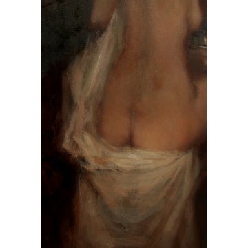 QUADRO DIPINTO OLIO Franco Mazzucchetti NUDO SEDUTO FIGURA FEMMINILE BOUDOIR 