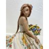 ANTICA SCULTURA DONNA CERAMICA Tiziano Galli FIGURA GITANA DAMA CONTADINA  