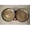 ANTICA BILANCIA 2 PIATTI CUCINA PESA LEGNO OTTONE EPOCA SABAUDA META '800 OLD