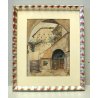 PICCOLO QUADRO M.Galli '60 DISEGNO ACQUERELLO SCORCIO ANTICO BORGO PORTICO SCALE