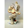 FIGURA CERAMICA CIA Manna ELEFANTE MUSICISTA SU VASO STELLATO CON CHITARRA 1930 