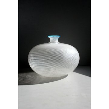 PICCOLO VASO DESIGN Barovier & Toso VETRO DI MURANO SPIRALE MEZZA FILIGRANA '70