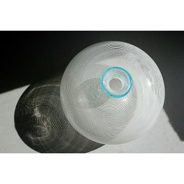 PICCOLO VASO DESIGN Barovier & Toso VETRO DI MURANO SPIRALE MEZZA FILIGRANA '70