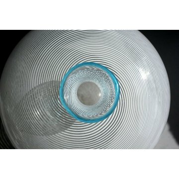 PICCOLO VASO DESIGN Barovier & Toso VETRO DI MURANO SPIRALE MEZZA FILIGRANA '70
