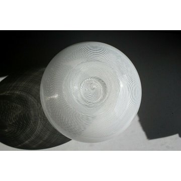 PICCOLO VASO DESIGN Barovier & Toso VETRO DI MURANO SPIRALE MEZZA FILIGRANA '70