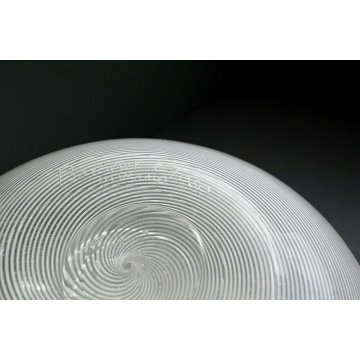 PICCOLO VASO DESIGN Barovier & Toso VETRO DI MURANO SPIRALE MEZZA FILIGRANA '70