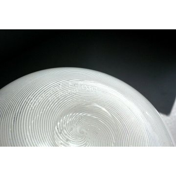 PICCOLO VASO DESIGN Barovier & Toso VETRO DI MURANO SPIRALE MEZZA FILIGRANA '70