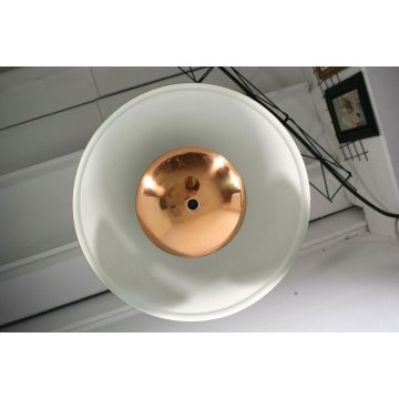 LAMPADARIO VINTAGE SOSPENSIONE HANGINGLAMP COPPER CEILING LIGHT METALLO RAME '70