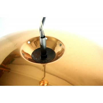 LAMPADARIO VINTAGE SOSPENSIONE HANGINGLAMP COPPER CEILING LIGHT METALLO RAME '70