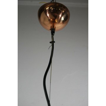 LAMPADARIO VINTAGE SOSPENSIONE HANGINGLAMP COPPER CEILING LIGHT METALLO RAME '70