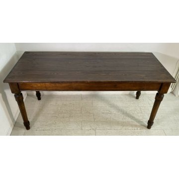 ANTICO TAVOLO PRANZO 1800 ABETE MASSELLO PRANZO GAMBE TORNITE EPOCA TABLE OLD 