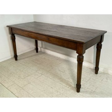 ANTICO TAVOLO PRANZO 1800 ABETE MASSELLO PRANZO GAMBE TORNITE EPOCA TABLE OLD 