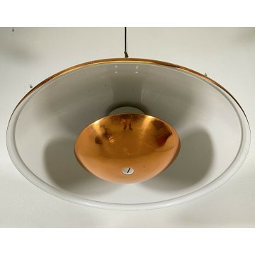 LAMPADARIO VINTAGE SOSPENSIONE HANGINGLAMP COPPER CEILING LIGHT METALLO RAME '70