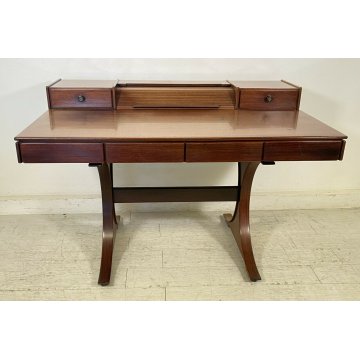 SCRIVANIA DESIGN SCRITTOIO ANNI 60 ATTR. GIANFRANCO FRATTINI VINTAGE LEGNO 1960 