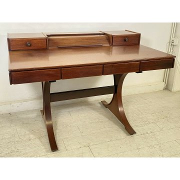 SCRIVANIA DESIGN SCRITTOIO ANNI 60 ATTR. GIANFRANCO FRATTINI VINTAGE LEGNO 1960 