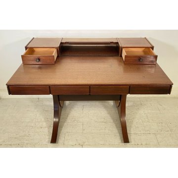 SCRIVANIA DESIGN SCRITTOIO ANNI 60 ATTR. GIANFRANCO FRATTINI VINTAGE LEGNO 1960 